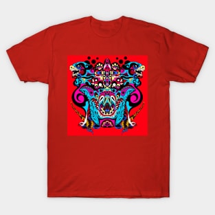 the kaiju world in the hand of gods ecopop beast totonac wallpaper T-Shirt